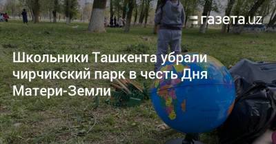 Школьники Ташкента убрали чирчикский парк в честь Дня Матери-Земли