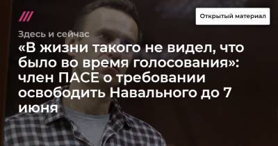 «В жизни такого не видел, что было во время голосования»: член ПАСЕ о требовании освободить Навального до 7 июня