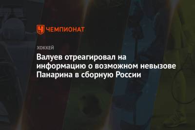 Валуев отреагировал на информацию о возможном невызове Панарина в сборную России