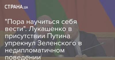 "Пора научиться себя вести". Лукашенко в присутствии Путина упрекнул Зеленского в недипломатичном поведении