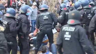 Около 30 полицейских пострадали в Германии на акции ковид-диссидентов