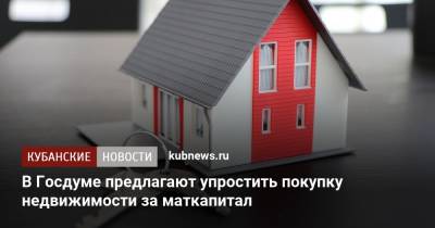 В Госдуме предлагают упростить покупку недвижимости за маткапитал