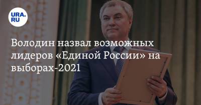 Володин назвал возможных лидеров «Единой России» на выборах-2021