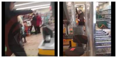 Мужчина с топором устроил погром в АТБ, видео: "Теперь за все заплатит"