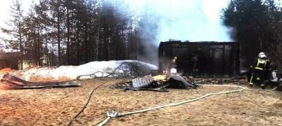 На севере Карелии сгорел строящийся частный дом (ФОТО)