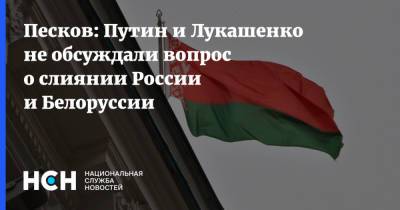 Песков: Путин и Лукашенко не обсуждали вопрос о слиянии России и Белоруссии