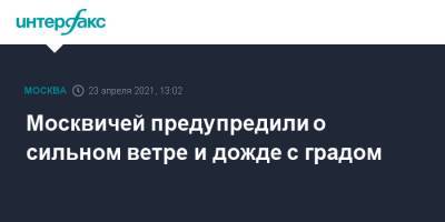 Москвичей предупредили о сильном ветре и дожде с градом