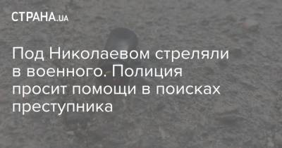 Под Николаевом стреляли в военного. Полиция просит помощи в поисках преступника - strana.ua - Киев - Николаев