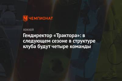 Иван Савин - Гендиректор «Трактора»: в следующем сезоне в структуре клуба будут четыре команды - championat.com - Челябинск