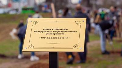 Аллею деревьев к 100-летию БГУ высадили в Минске