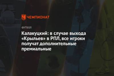 Калакуцкий: в случае выхода «Крыльев» в РПЛ все игроки получат дополнительные премиальные