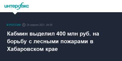 Кабмин выделил 400 млн руб. на борьбу с лесными пожарами в Хабаровском крае