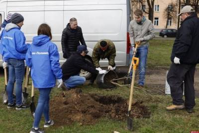 Сотрудники псковского завода Титан-Полимер посадили новые деревья