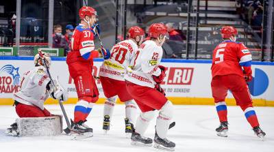 Хоккеисты сборной Беларуси уступили олимпийской команде России в товарищеской встрече