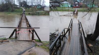 Новый мост в Тверской области смыло водой