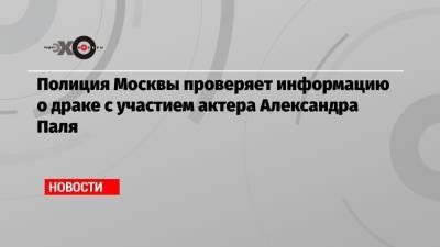 Полиция Москвы проверяет информацию о драке с участием актера Александра Паля