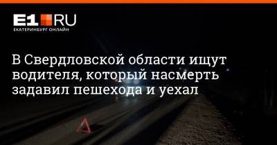 В Свердловской области ищут водителя, который насмерть задавил пешехода и уехал