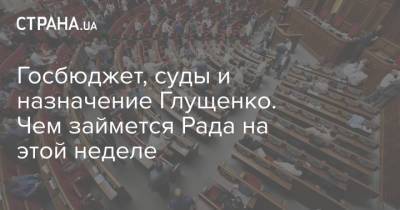 Госбюджет, суды и назначение Глущенко. Чем займется Рада на этой неделе