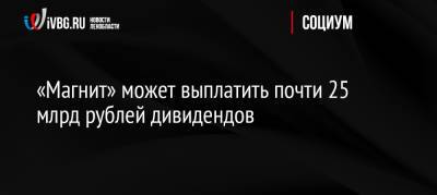 «Магнит» может выплатить почти 25 млрд рублей дивидендов