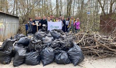 Команда волонтеров Рязанского отделения Сбербанка поняла участие в экологической акции