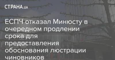 ЕСПЧ отказал Минюсту в очередном продлении срока для предоставления обоснования люстрации чиновников