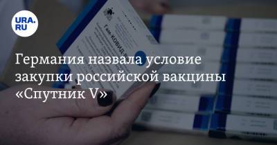 Германия назвала условие закупки российской вакцины «Спутник V»