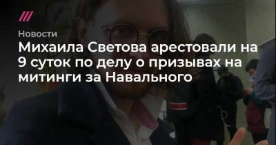 Михаила Светова арестовали на 9 суток по делу о призывах на митинги за Навального