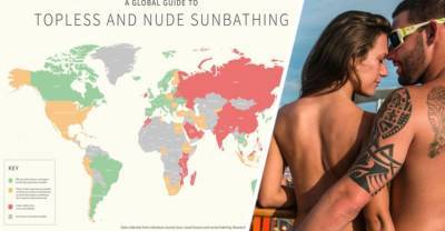 В каких странах можно загорать голышом или топлесс: составлена глобальная карта мира