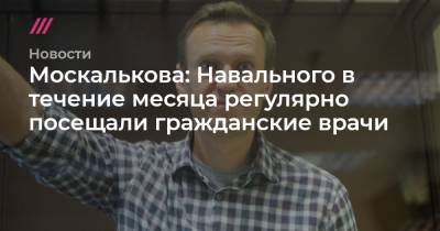 Москалькова: Навального в течение месяца регулярно посещали гражданские врачи