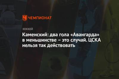 Каменский: два гола «Авангарда» в меньшинстве — это случай. ЦСКА нельзя так действовать