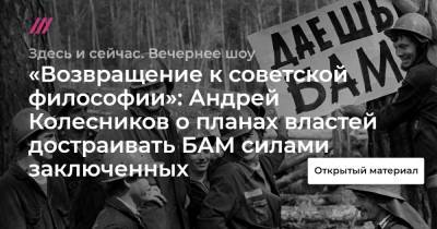 «Возвращение к советской философии»: Андрей Колесников о планах властей достраивать БАМ силами заключенных