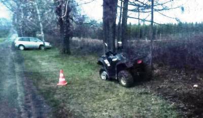В Липецкой области водитель квадроцикла протаранил дерево и погиб
