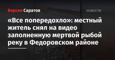 «Все попередохло»: местный житель снял на видео заполненную мертвой рыбой реку в Федоровском районе