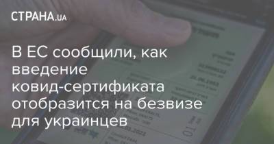 В ЕС сообщили, как введение ковид-сертификата отобразится на безвизе для украинцев