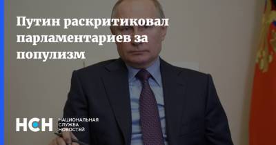 Владимир Путин - Путин раскритиковал парламентариев за популизм - nsn.fm