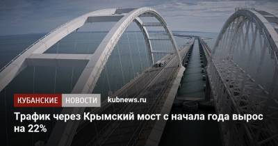 Трафик через Крымский мост с начала года вырос на 22%