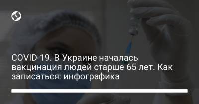 COVID-19. В Украине началась вакцинация людей старше 65 лет. Как записаться: инфографика