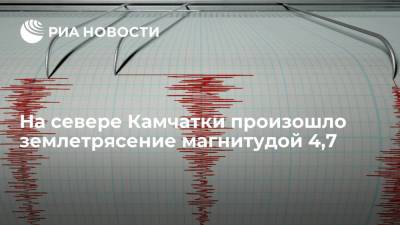 На севере Камчатки произошло землетрясение магнитудой 4,7