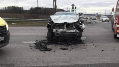Девушка на Audi пострадала в аварии под Санкт-Петербургом
