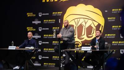 Лобов и Беринчик провели пресс-конференцию перед боем на голых кулаках в рамках Mahatch FC