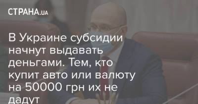 В Украине субсидии начнут выдавать деньгами. Тем, кто купит авто или валюту на 50000 грн их не дадут