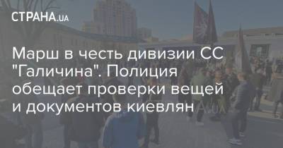 Марш в честь дивизии СС "Галичина". Полиция обещает проверки вещей и документов киевлян