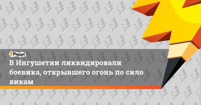 ВИнгушетии ликвидировали боевика, открывшего огонь посиловикам - ridus.ru - респ. Ингушетия - Кемеровская обл. - Новосибирская обл. - район Назрановский