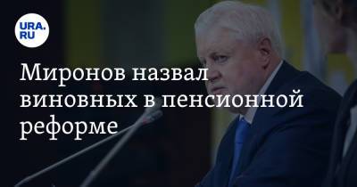 Миронов назвал виновных в пенсионной реформе. «Путина ввели в заблуждение»