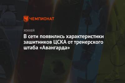 В сети появились характеристики зашитников ЦСКА от тренерского штаба «Авангарда»