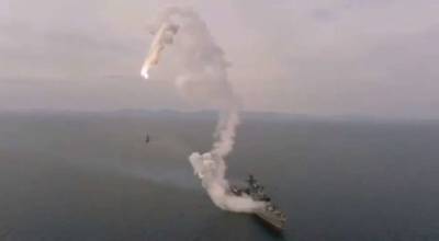 Российский фрегат «Маршал Шапошников» запустил ракету Калибр-НК (ВИДЕО)