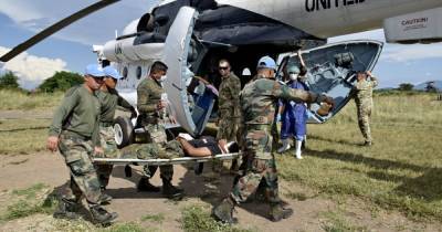 Украинские миротворцы эвакуировали раненых из Малави (фото)