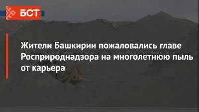 Жители Башкирии пожаловались главе Росприроднадзора на многолетнюю пыль от карьера