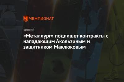 «Металлург» подпишет контракты с нападающим Акользиным и защитником Маклюковым