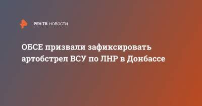 ОБСЕ призвали зафиксировать артобстрел ВСУ по ЛНР в Донбассе